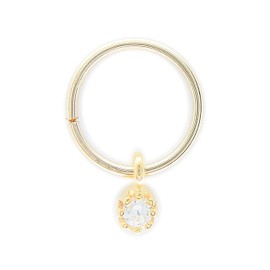 18g Septum Nose Hoop Silver Ring Pierced Body Dangle Diamond (sterling-silver, 10mm)