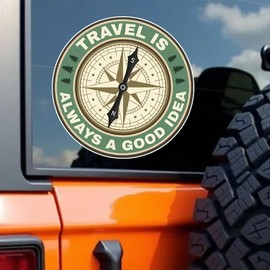 2 x 12 cm Compass Vinyl Stickers, Waterproof, Decorative for Cars, Laptops, Motorcycles, Trucks, Window Panes | #DZ152