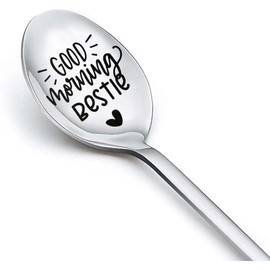Bestie Best Friend Spoon Gifts for Women Teen Girls Good Morning Bestie Spoons for Best Friends Christmas Birthday Gift for BFF Friendship Gifts Coffee Tea Lover Gifts Spoon