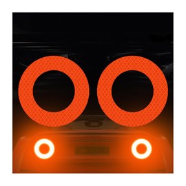 zipelo 2PCS Car Strong Reflective Stickers, Night Visibility Waterproof Self Adhesive Automotive Bumper Trunk Reflective Decals, Universal for Vehicle, SUV, Truck, RV (Orange)