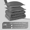 downluxe Full Size Comforter Set - Charcoal and Grey Full