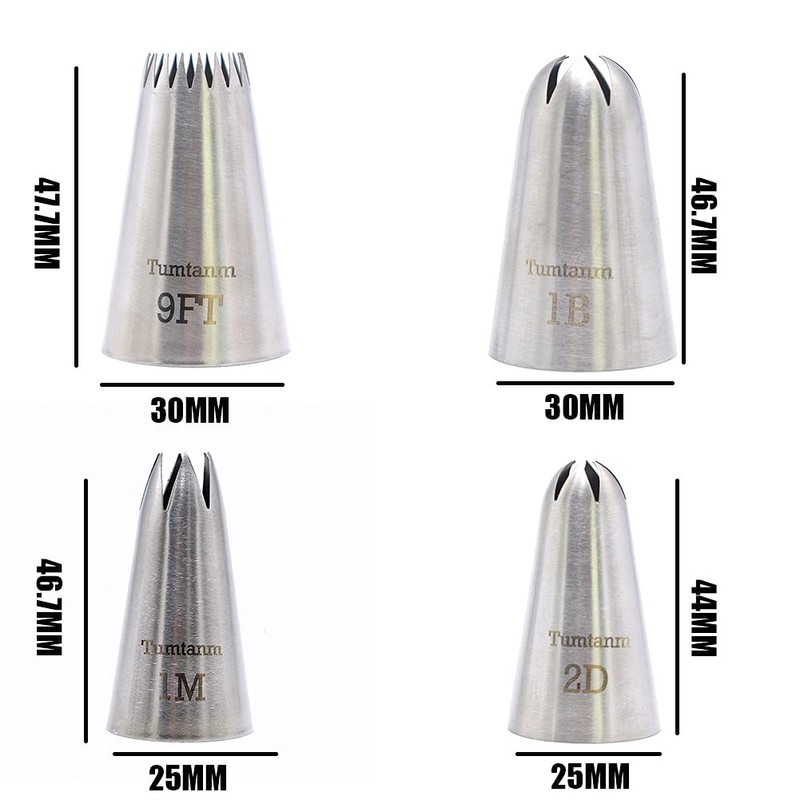 Tumtanm Extra Large Piping Nozzles, 1M 1B 2D# 9FT Seamless