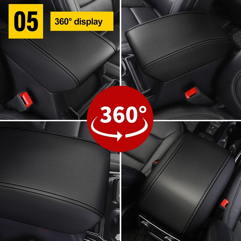 AOMSAZTO Console Covers for 2020-2022 Ford Explorer Leather Black with