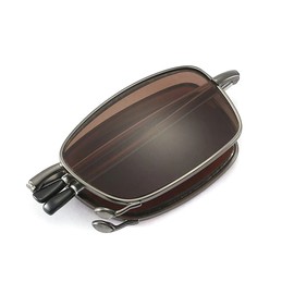 Riwissipa Reading Sunglasses Folding Glasses Anti Glare UV Protection Readers Eyeglasses with Portable Case for Woman Man (Brown, 3.5, multiplier_x)