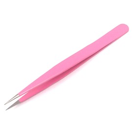 G.S Tweezers for Ingrown Hair - Stainless Steel Precision Sharp Tweezers for Splinters, Ticks and Glass Removal - Best for Eyebrow Hair, Facial Hair Removal - Steel Pointy (Pink) Best Quality
