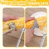 2pcs Corn Peeler and Stripper Tool Set, Stainless Steel Maize