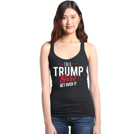 shop4ever I'm A Trump Girl Get Over It! Women's Racerback Tank Top Medium Heather Black