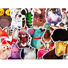 15 Random Young Kids Children Animal Stickers Dog Cat Bird Panda