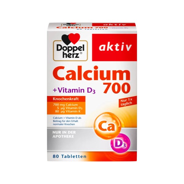 Doppelherz Calcium 700 & Vitamin D3 Capsules 80 cap