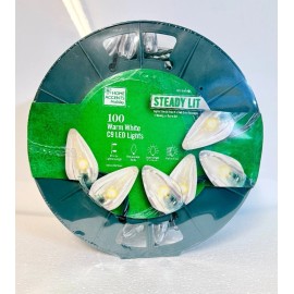 Home Accents Holiday 100 Warm White C9 Led Lights Steady Lit Clear Smooth