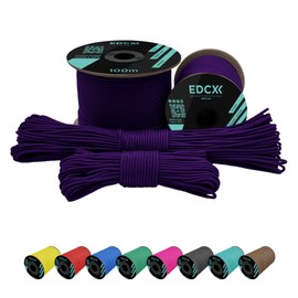 EdcX 2 mm Nylon Paracord 275 (15, 30, 50 and 100 m) - 100% Nylon Rope, 3-Strand Cord, Nylon Cord 2 mm in Many Colours (Purple, 30 m)