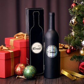 Set di accessori per vino - Kit cavatappi apribottiglie per vino, anello antigoccia, tagliacarte, versatore vino e tappo per sacchetti, regalo di San Valentino perfetto per gli amanti del vino, nero