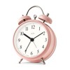 Acctim Haven Analogue Faux Double Bell Small Alarm Clock (Pink