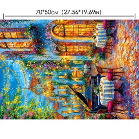 Chalzidar Romantic Piano Night Jigsaw Puzzles for Adults 1000 Pieces, Hard Puzzle Interlock Perfectly, Home Decor Birthday Party Puzzle Gift, 1:1 Poster Jigsaw Puzzles for Adults