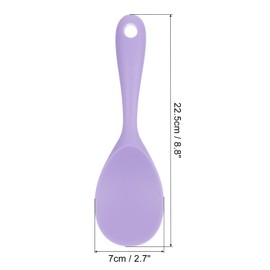 uxcell 2 Pack Rice Paddle, Silicone Rice Spoon Non Stick Rice Spatula Heat Resistant Rice Cooker Spoon, Purple