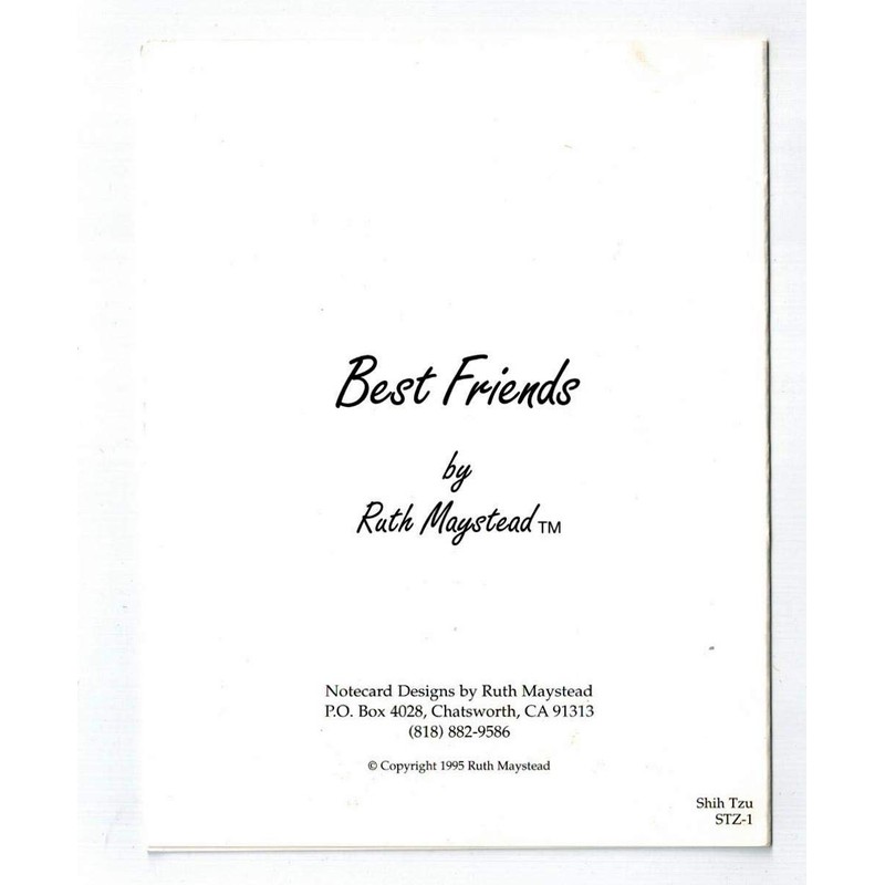 Ruth Maystead Shih Tzu Head Study Notecard Set 12 Note