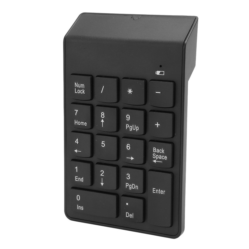 Wireless Number Pad 2.4G Receiver Black 18 Concave Keys Battery