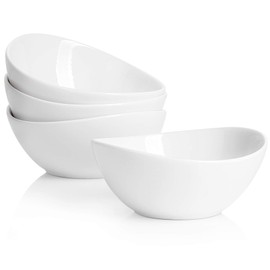 Sweese 101.401 Porcelain Bowls - 10 Ounce for Ice Cream Dessert, Small Side Dishes - Set of 4, White