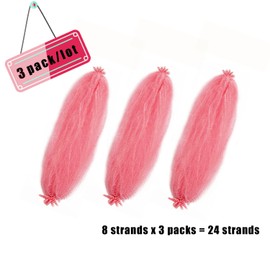 3 packs Pink Pre-Separated Springy Afro Twist Hair 24 inch Pre-fluffed Kinky Marley Twist Braiding Hair Soft Synthetic Crochet Hair for Faux Butterfly Locs Spring Twist Passion Twist Hair Extensions for Black Women