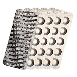 harren24 Photometer Test Tablets Chlorine DPD1, DPD3, Active Oxygen DPD4, pH Value Phenol Red, Alkalinity M, CYA, Poollab Water Tester 50x 100x 250x 500x (DPD 1 – Free Chlorine, 50 Tablets)