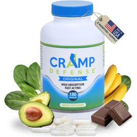 Cramp Defense® Leg Cramps Pills, Relief for All Muscle Cramps, Day and Night. Magnesium Supplement Capsules, 3-6 Month Supply. Non-Laxative, Organic Formula for Max Absorption and Results. Made in US.