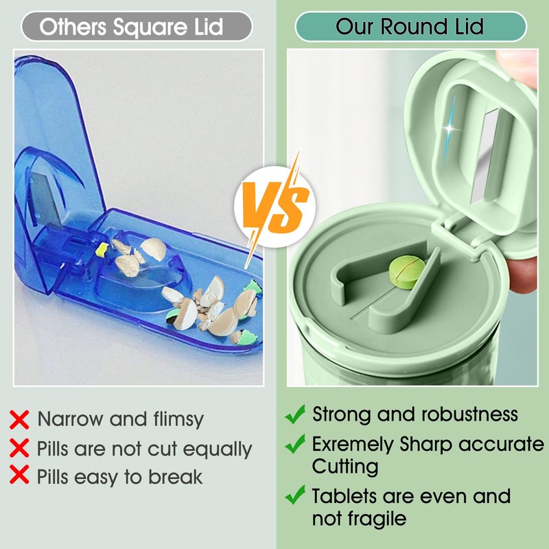 Pill Cutter Splitter with Dispenser, Pill Cutter for Small or