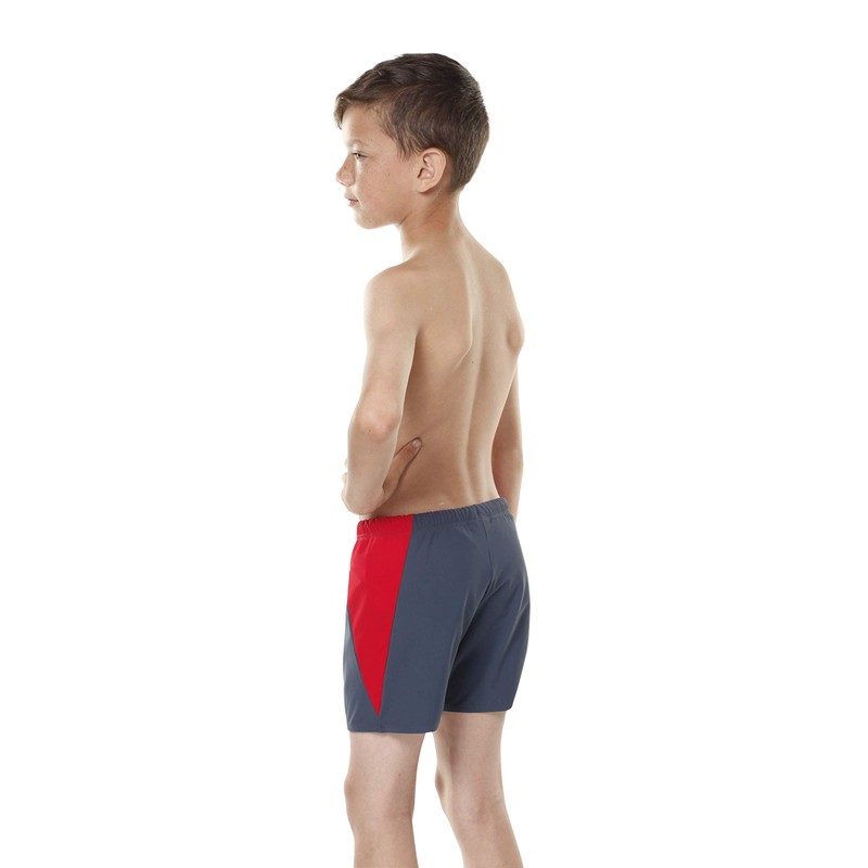 Kes-Vir Incontinence Boy's Swim Shorties in Slate/Red, 7-8 years