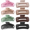 TOCESS 8 Pack Big Hair Claw Clips for Women Large Claw Clip for Thin Thick Curly Hair 90's Strong Hold 4.33 Inch Nonslip Matte Jumbo Hair Clips (8 Pcs)