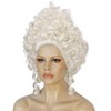 TIKJOYS Platinum Baroque Wig Renaissance Wig Curly Colonial Wigs
