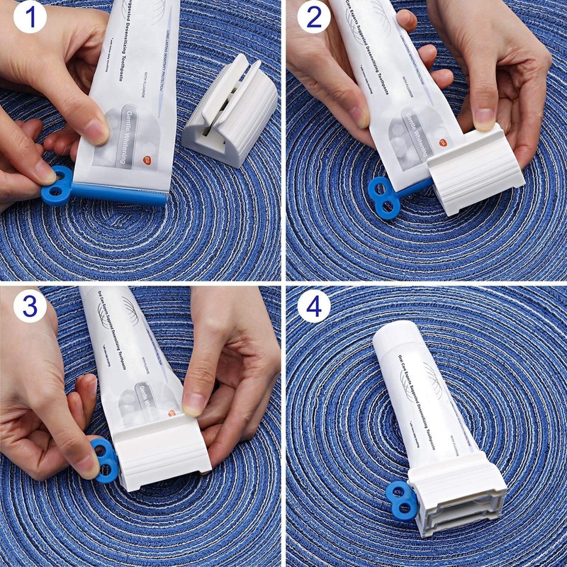 DERDOUT Toothpaste Tube Squeezer,Plastic Rolling Tube Toothpaste Dispenser Tube Wringer