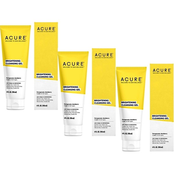 3 x 118ml ACURE Brilliantly Brightening Cleansing Gel