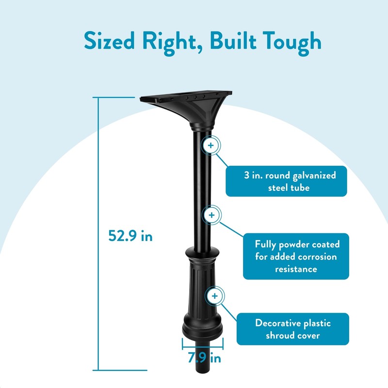 Architectural Mailboxes Elevado Galvanized Steel Mailbox Post, 7517B-10, Black