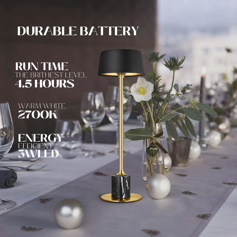 TIDATIK Cordless Table Lamp Set of 2, Rechargeable and Battery