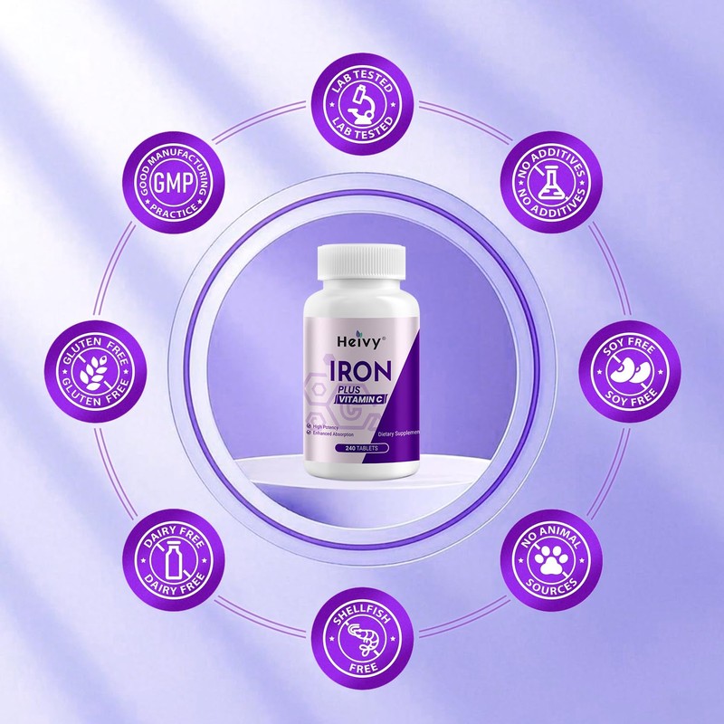 Heivy Ferrous Sulfate 325mg (Iron 65mg), High Potency Iron Supplement