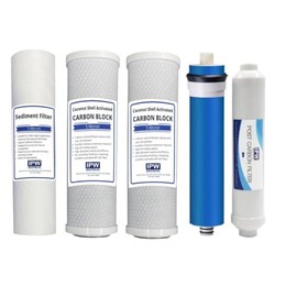IPW Industries, Inc. - Complete Water Filter Replacement Set for Puroline PL-500 Reverse Osmosis (RO) System - RO Set with 50 GPD Membrane (5pcs.)