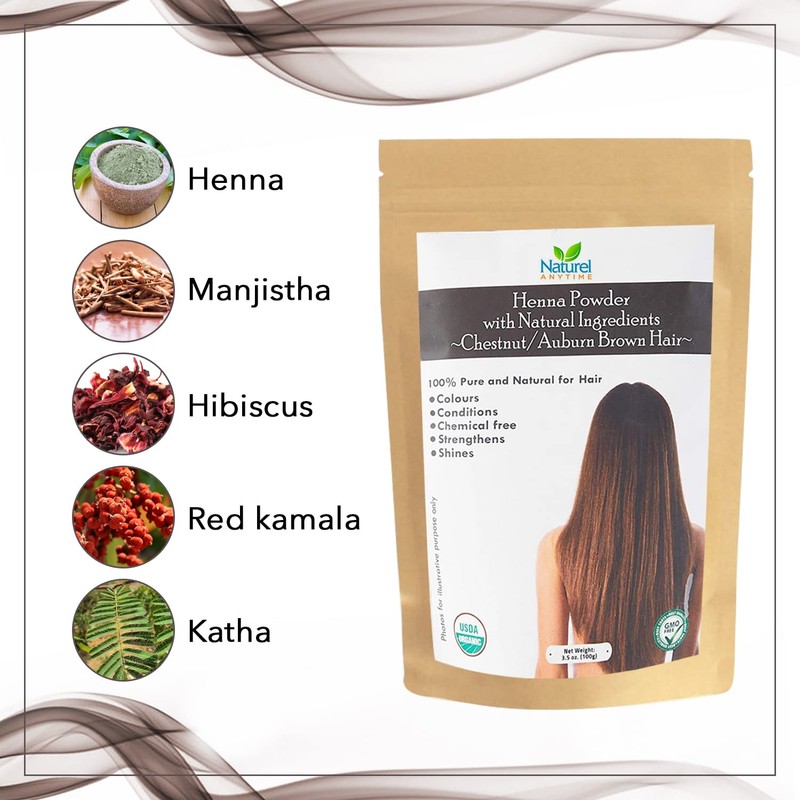 Naturel Anytime Henna Chestnut with Hibiscus | 100gm | check