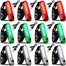 Treela 12 Pieces Battery Boat Navigation Lights Battery Powered Kayak Lights for Night Operated Boat SternLed Boats Safety for Pontoon,Dinghy 4 Types Flashing Mode(Red, Green, White)