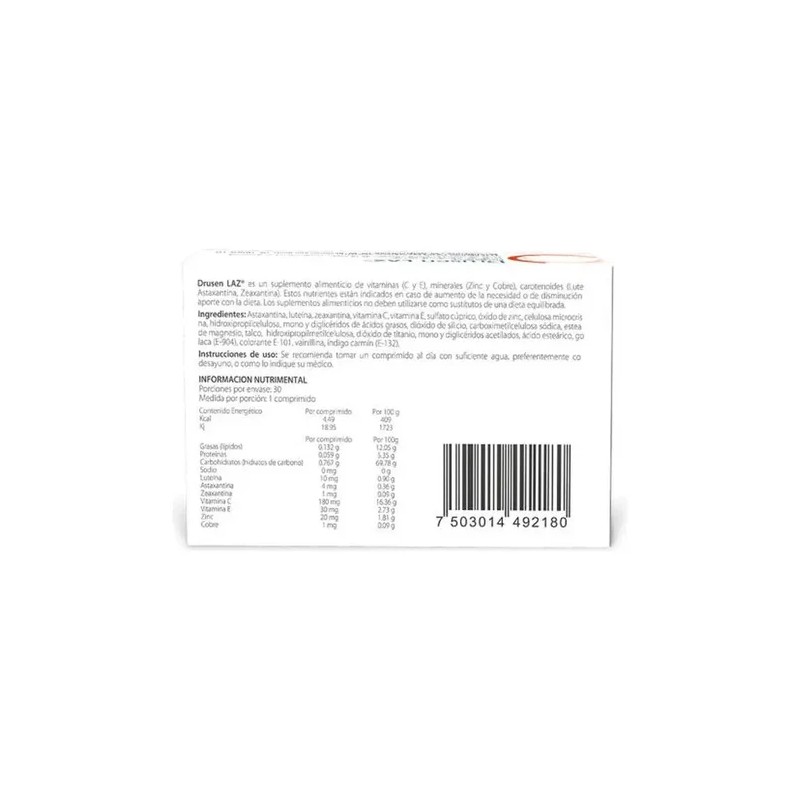 Drusen Laz Suplemento Alimenticio Caja Con 30 Comprimidos Sabor N/a