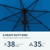 PatioKingdom Auto-Tilt 9FT Patio Umbrella Outdoor with 8 Sturdy Fiberglass