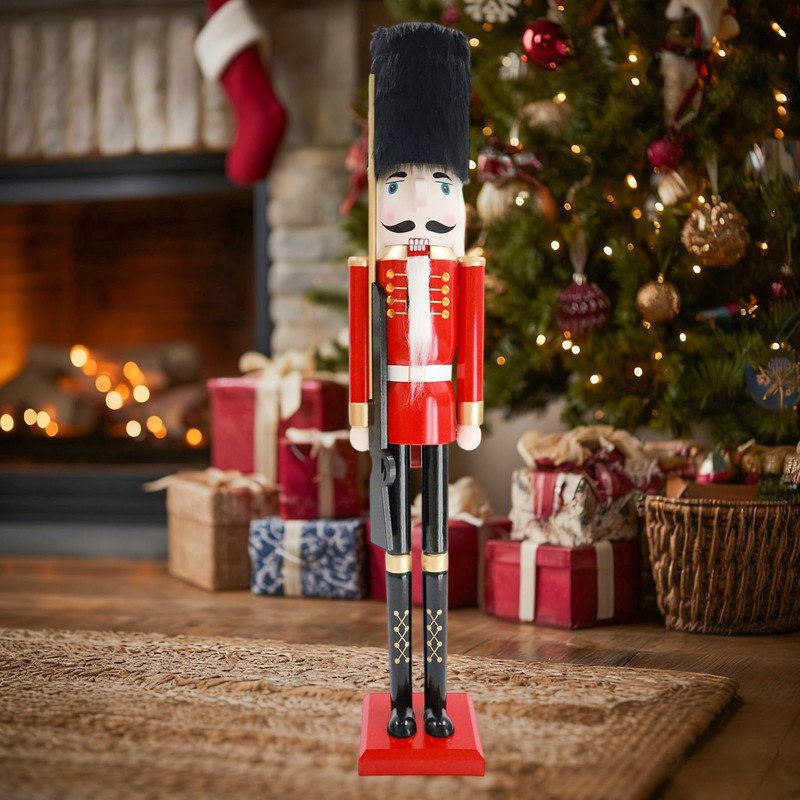 OEUVI Large Christmas Nutcracker Soldier 35 Inch/2.9Ft Wooden Nutcracker Figures