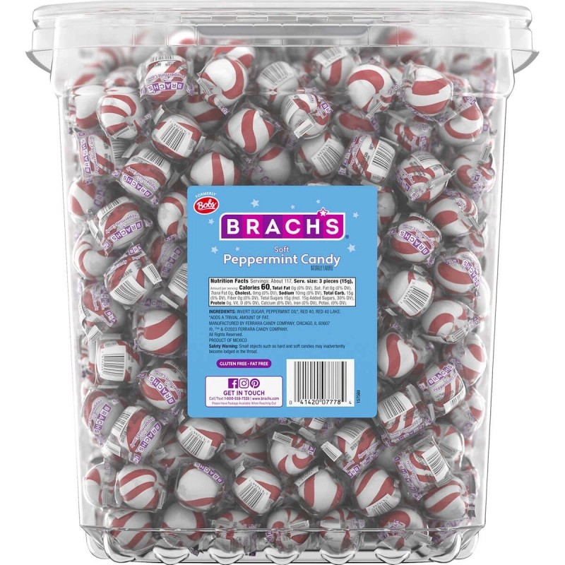 Candy Brach's Soft Peppermint Candy, 350 ct