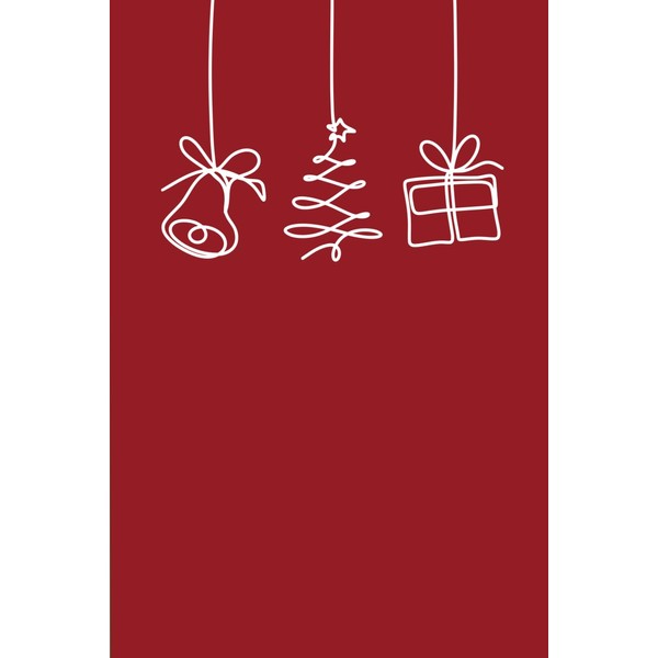 Minimalist Christmas Ornament Red Notebook-120 Pages, 6x9 Journal
