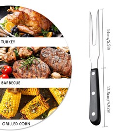 2 Pieces Carving Forks, Stainless Steel Carving Fork Barbecue Fork BBQ Tools Meat Forks for Kitchen Roast Grilling (12 Inch)
