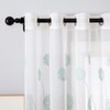 MIULEE Embroidery Sheer Curtains Flora Design Grommet Window Curtain Semi