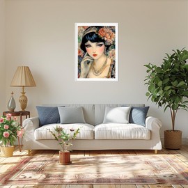 MAXBYE Diamond Painting Kits for Adults, 5D DIY Vintage Woman Diamond Painting Art Kits Full Drill Diamond Picture Art for Beginner, Gem Cross Stitch Craft Gift Home Wall Decor 30x40cm