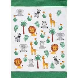 Erwin Müller Tea Towel Pack of 3 Cotton Green / Multi-Coloured Size 50 x 70 cm