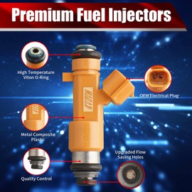 MACAX Set of 6 Fuel Injectors 16600-EY00A FJ1016 Replacement Compatible with Infiniti EX37 FX37 G37 M37 Q40 Q50 Q60 Q70 Q70L QX50 QX70 Nissan 370Z 3.7L V6 - Replaces 842-12368 800-2052N