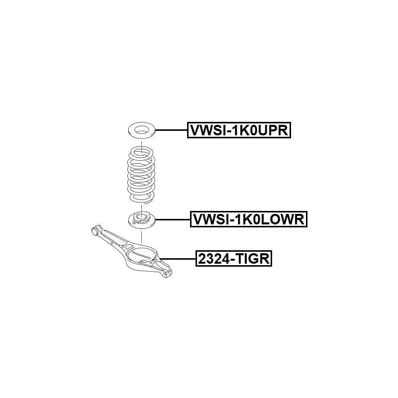 Rear Spring Upper Seat Febest VWSI-1K0UPR