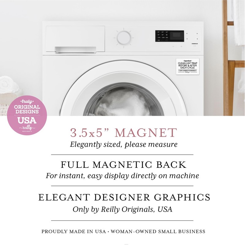 Reilly Originals 3.5x5 Inch Designer Magnet, Clean Lint Trap Before
