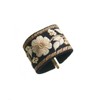 VingTAINE H7730-BK- Embroidered Wire Pony Hook, Flower Hair Elastic Cute,